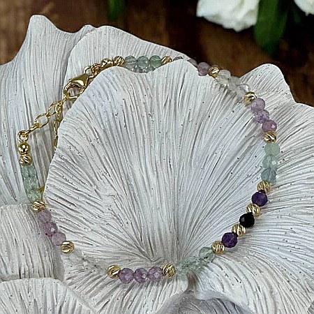 Bratara eleganta dama Salma din fluorit si argint placat cu aur 925 [7]