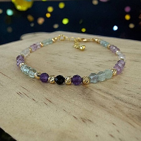 Bratara eleganta dama Salma din fluorit si argint placat cu aur 925 [4]