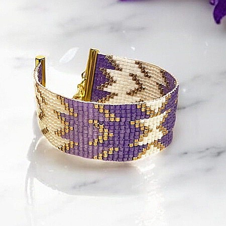 Bratara eleganta femei Poesis din margele Miyuki, impletita manual [7]
