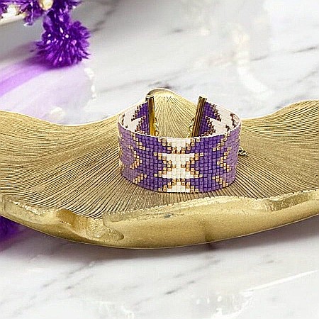 Bratara eleganta femei Poesis din margele Miyuki, impletita manual [5]