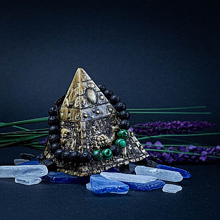 Bratara aromaterapie ”ENID” ajustabila cu snur din Pietre de Lava (Vulcanice) si Pietre de Malachit Verzi [3]