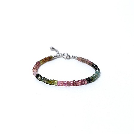 Bratara Felicity din turmalina multicolora rondele A++, inchidere din Argint 925 [10]