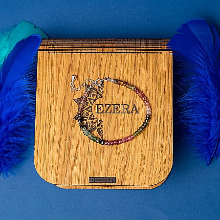 Bratara Felicity din turmalina multicolora rondele A++, inchidere din Argint 925 [5]