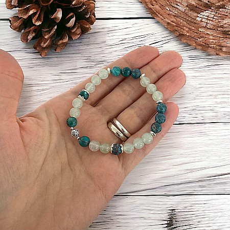 Bratara femei Adria din cristale de Aventurin si Turcoaz American cu accesorii din argint 925 [3]