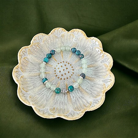 Bratara femei Adria din cristale de Aventurin si Turcoaz American cu accesorii din argint 925 [5]