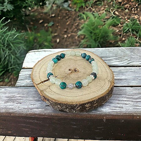 Bratara femei Adria din cristale de Aventurin si Turcoaz American cu accesorii din argint 925 [1]