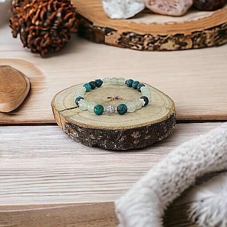 Bratara femei Adria din cristale de Aventurin si Turcoaz American cu accesorii din argint 925 [7]