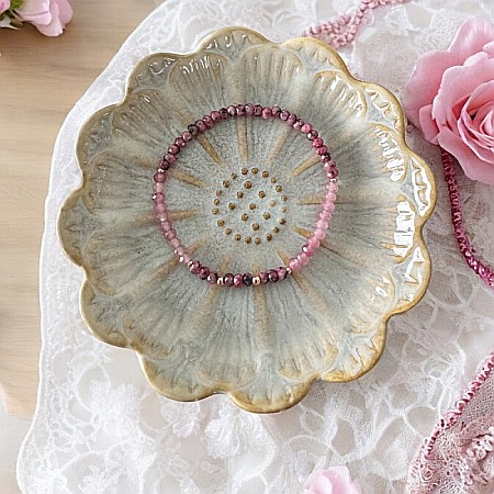 Bratara femei Arabella din Rodonit si Jad Roz cu argint placat roz gold 925 [1]