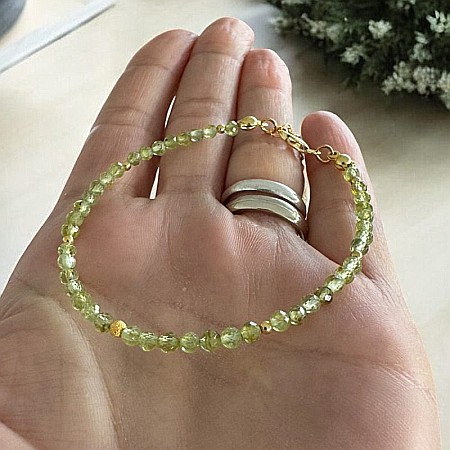 Bratara femei Coronis din cristale de Peridot si argint placat cu aur [2]