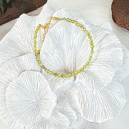 Bratara femei Coronis din cristale de Peridot si argint placat cu aur [3]