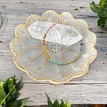 Bratara femei delicata multicolora Evette din cristale naturale cu argint placat cu aur [2]