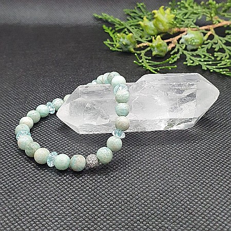Bratara femei din pietre naturale de Amazonit si rondele de cristal ❤️ [1]
