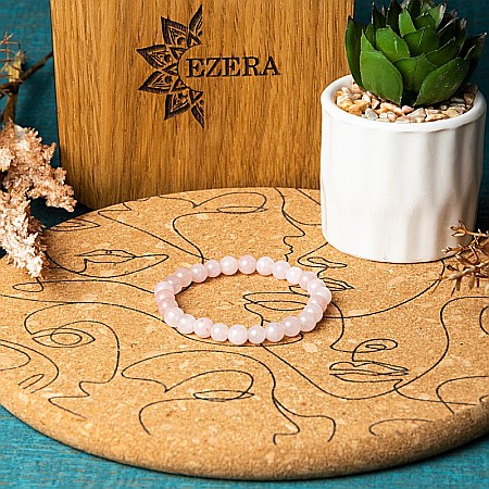 Bratara femei din pietre semipretioase de Jad Roz, Shannon, sfere de 6mm [7]