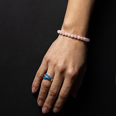 Bratara femei din pietre semipretioase de Jad Roz, Shannon, sfere de 6mm [2]