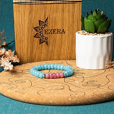 Bratara femei handmade din pietre semipretioase Angelite, Letitia [5]