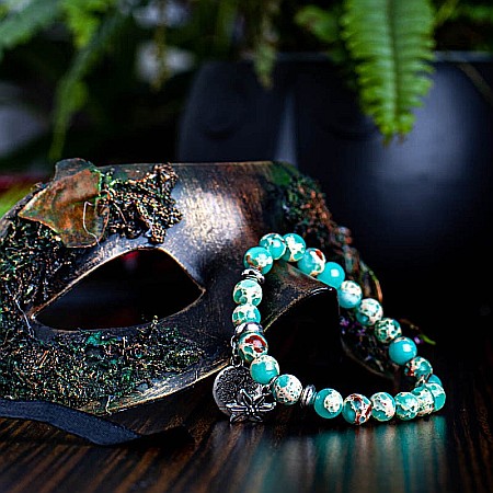 Bijuterii Jasp - Bratara “FEROZA” din Piatra Jasp cu Accesoriu Copacul Vietii