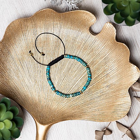 Bratara fete cu snur din Sediment Marin Jasp Turcoaz, Ina [5]