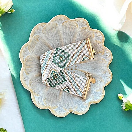 Bratara handmade lata multistrat din margele Miyuki, impletita manual, Amaris [5]