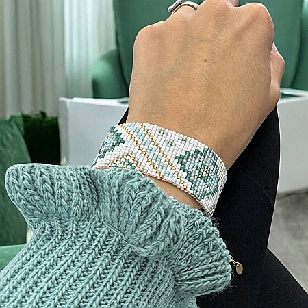 Bratara handmade lata multistrat din margele Miyuki, impletita manual, Amaris [9]