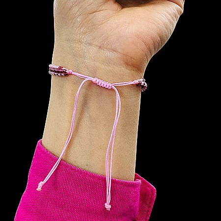 Bratara handmade roz Solene cu snur 3 straturi Miyuki si argint 925 [2]