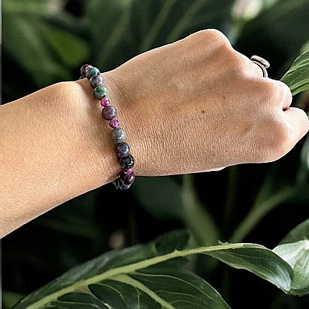 Verde - Bratara handmade rubin natural Roana, margele de 6mm si 4mm