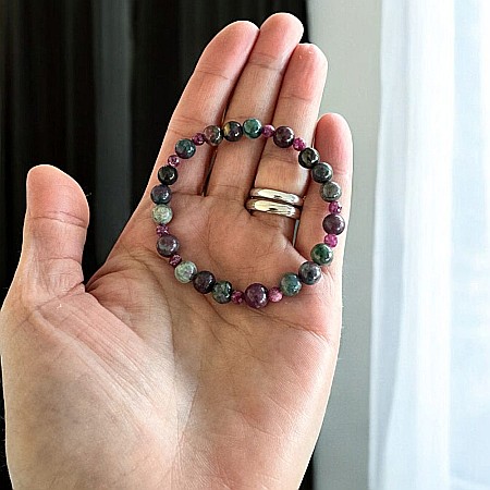 Bratara handmade rubin natural Roana, margele de 6mm si 4mm [3]