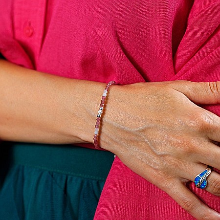 Bratara Harini din cristale de Turmalina Roz si Morganit, din argint 925 [5]