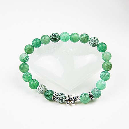 Bratara ”LARISSA” din Pietre Naturale Weathered Agate cu Accesoriu Elefant [1]