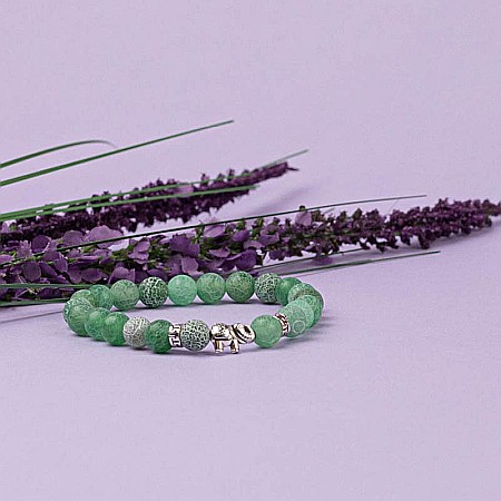 Bratara ”LARISSA” din Pietre Naturale Weathered Agate cu Accesoriu Elefant [6]