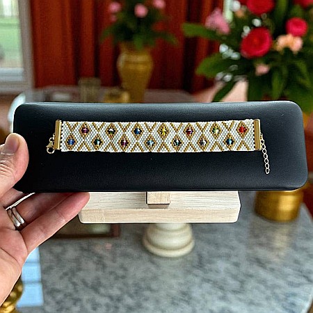 Bratara lata eleganta din margele miyuki cu insertii cristale Preciosa [2]