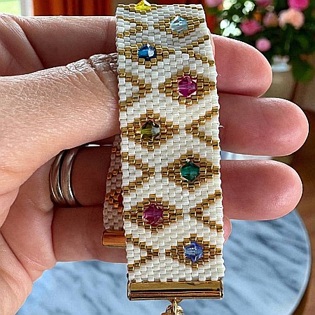 Bratara lata eleganta din margele miyuki cu insertii cristale Preciosa [3]