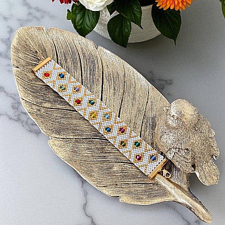 Bratara lata eleganta din margele miyuki cu insertii cristale Preciosa [5]