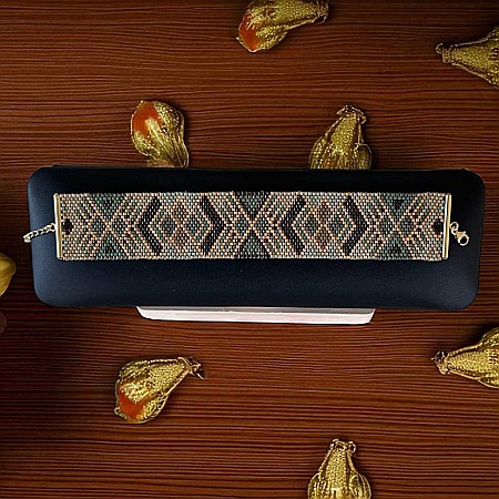 Bratara lata Miyuki cusuta manual stil boho, inspirata de natura si tonurile pamantului [1]