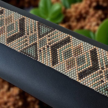 Bratara lata Miyuki cusuta manual stil boho, inspirata de natura si tonurile pamantului [6]