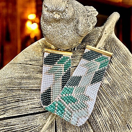 Bratara lata verde handmade din margele miyuki, Selma [5]