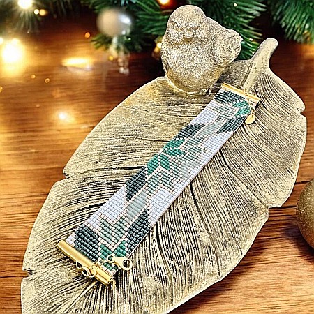 Bratara lata verde handmade din margele miyuki, Selma [4]