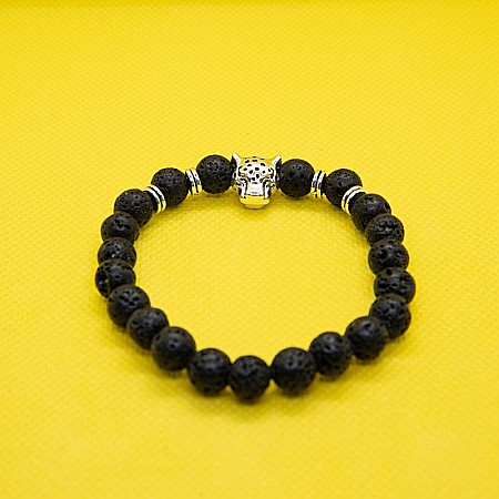 Bratara aromaterapie “LEO” din Pietre de Lava si Accesoriu Cap de Leopard [4]