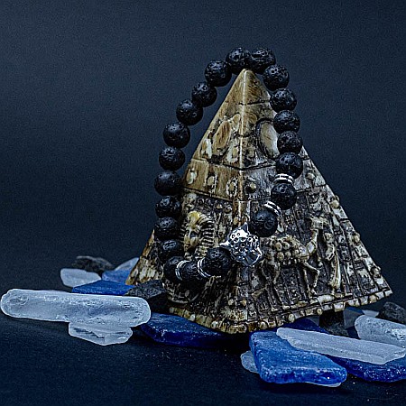 Bratara aromaterapie “LEO” din Pietre de Lava si Accesoriu Cap de Leopard [5]