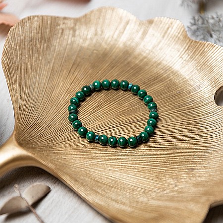 Bratara Malachit pentru femei, realizata manual, Nayan, sfere de 6mm [10]