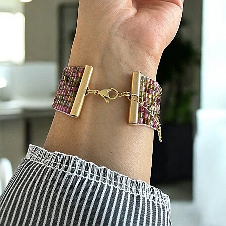 Bratara multistrat Neena din cristale de turmalina Candy naturala multicolora [2]