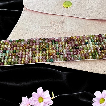 Bratara multistrat Neena din cristale de turmalina Candy naturala multicolora [7]