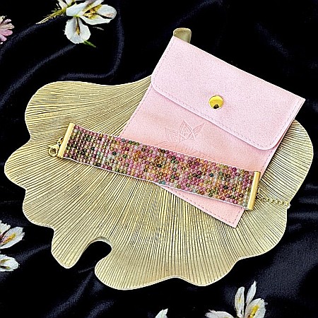 Bratara multistrat Neena din cristale de turmalina Candy naturala multicolora [6]