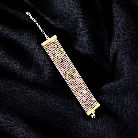 Bratara multistrat Neena din cristale de turmalina Candy naturala multicolora [4]