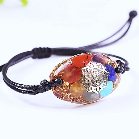 Bijuterii Jasp - WOW! Bratara orgonica 7 Chakre ajustabila cu snur Mirai