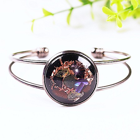 Bratara Orgonica SALENA cu Ametist, Citrin, Aventurina Verde, Agata Rosie, Scoica si Fasii de Cupru, 6 cm [3]