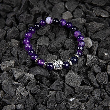 Bratara “PAW” din Pietre Naturale de Agata si Accesoriu Labuta de Catel [2]