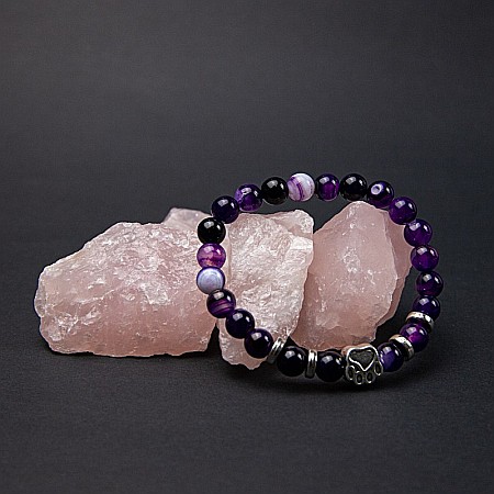 Bratara “PAW” din Pietre Naturale de Agata si Accesoriu Labuta de Catel [1]