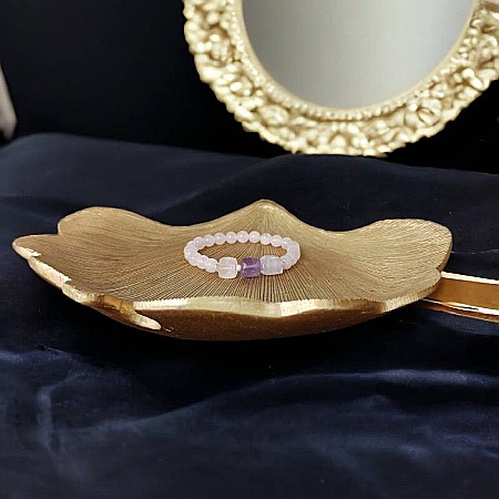 Bratara pentru femei Sipra, din cristale de Cuart Roz de madagascar si Ametist cu accesorii din argint 925 [5]