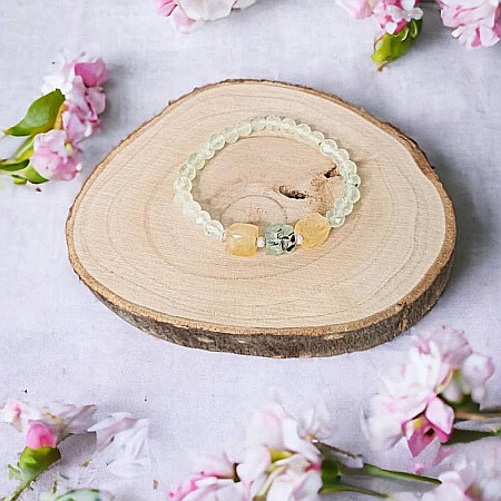 Bratara pentru femei Sipra, din cristale de Prehnit fatetate si Lemon Cuart cu accesorii din argint 925 [4]