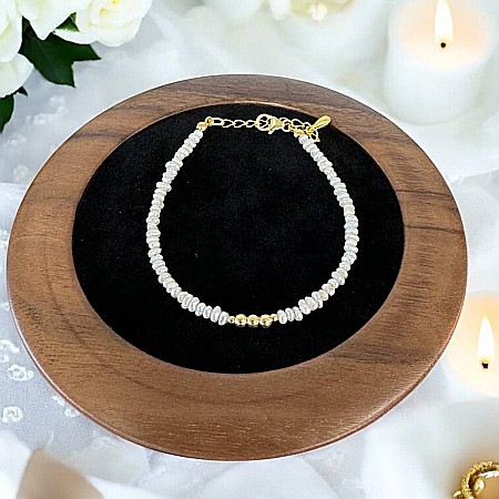 Bratara perle de cultura eleganta Hana cu accesorii din argint placat cu aur 925 [1]